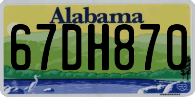 AL license plate 67DH870