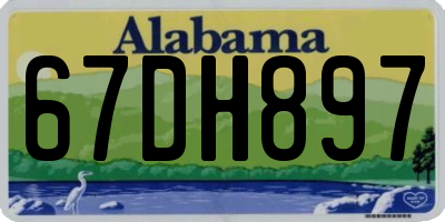AL license plate 67DH897