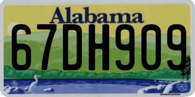 AL license plate 67DH909