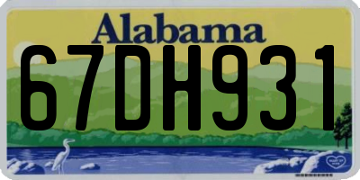 AL license plate 67DH931