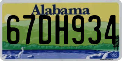 AL license plate 67DH934
