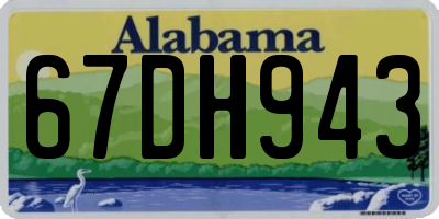 AL license plate 67DH943