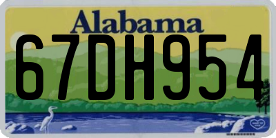 AL license plate 67DH954