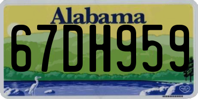 AL license plate 67DH959