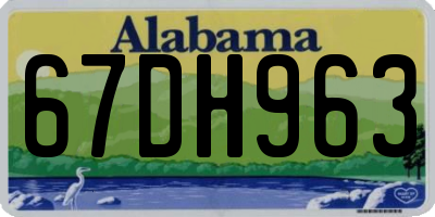 AL license plate 67DH963