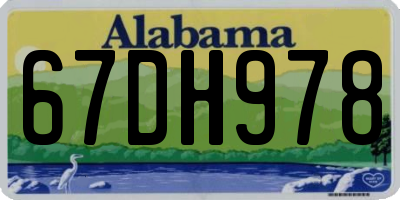 AL license plate 67DH978