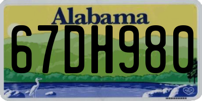 AL license plate 67DH980