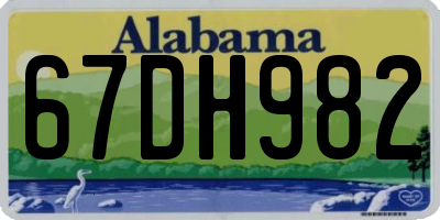 AL license plate 67DH982