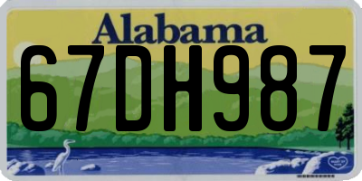 AL license plate 67DH987