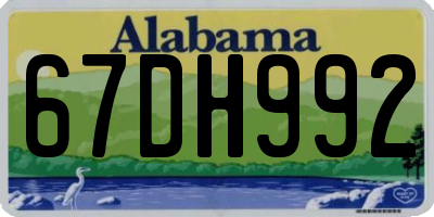 AL license plate 67DH992