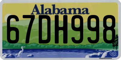 AL license plate 67DH998