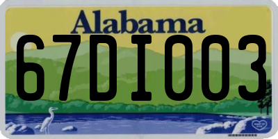 AL license plate 67DI003