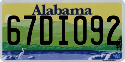 AL license plate 67DI092