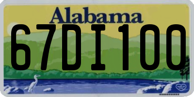 AL license plate 67DI100