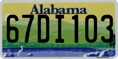 AL license plate 67DI103