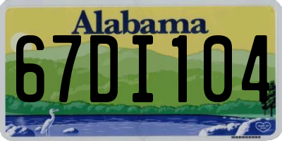 AL license plate 67DI104