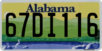 AL license plate 67DI116