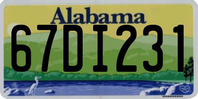 AL license plate 67DI231