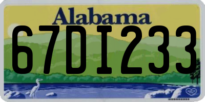 AL license plate 67DI233