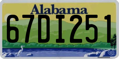 AL license plate 67DI251