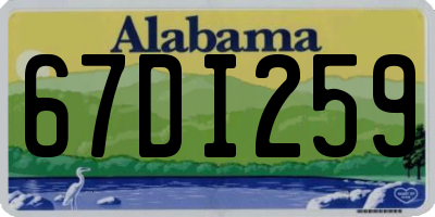 AL license plate 67DI259