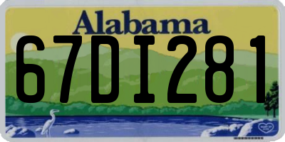 AL license plate 67DI281