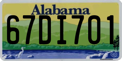 AL license plate 67DI701