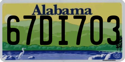AL license plate 67DI703