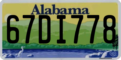 AL license plate 67DI778