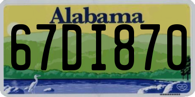 AL license plate 67DI870