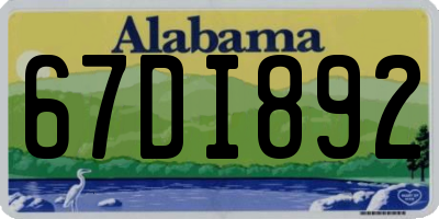 AL license plate 67DI892