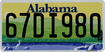 AL license plate 67DI980