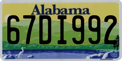 AL license plate 67DI992
