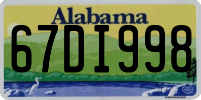AL license plate 67DI998