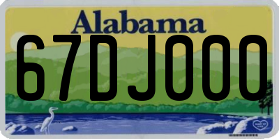 AL license plate 67DJ000