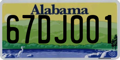 AL license plate 67DJ001