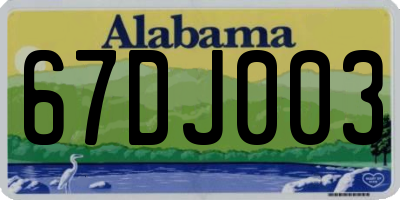 AL license plate 67DJ003