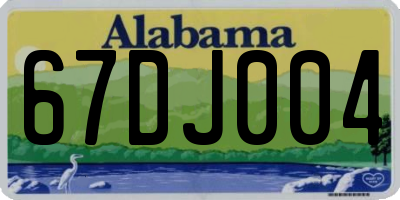 AL license plate 67DJ004