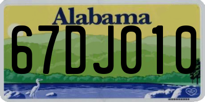 AL license plate 67DJ010