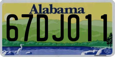 AL license plate 67DJ011