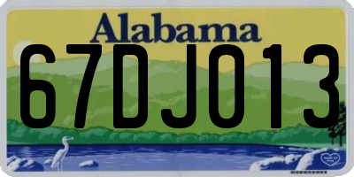 AL license plate 67DJ013
