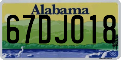 AL license plate 67DJ018