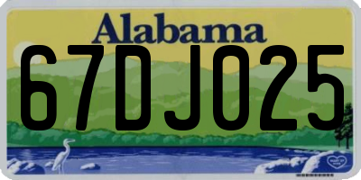 AL license plate 67DJ025
