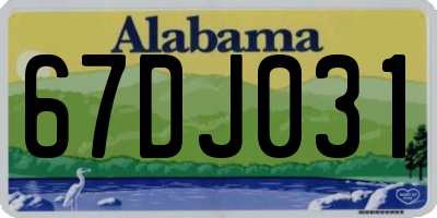 AL license plate 67DJ031