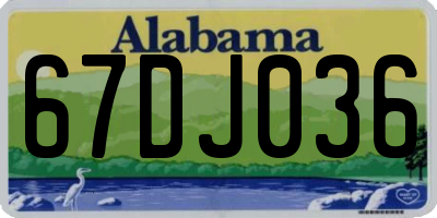 AL license plate 67DJ036