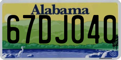 AL license plate 67DJ040