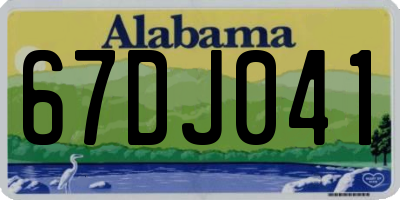 AL license plate 67DJ041