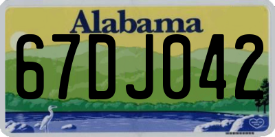 AL license plate 67DJ042