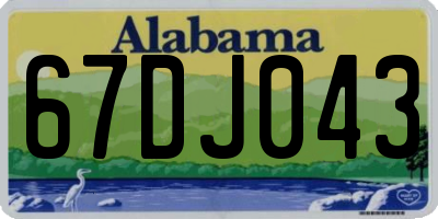 AL license plate 67DJ043