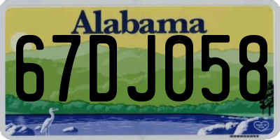 AL license plate 67DJ058